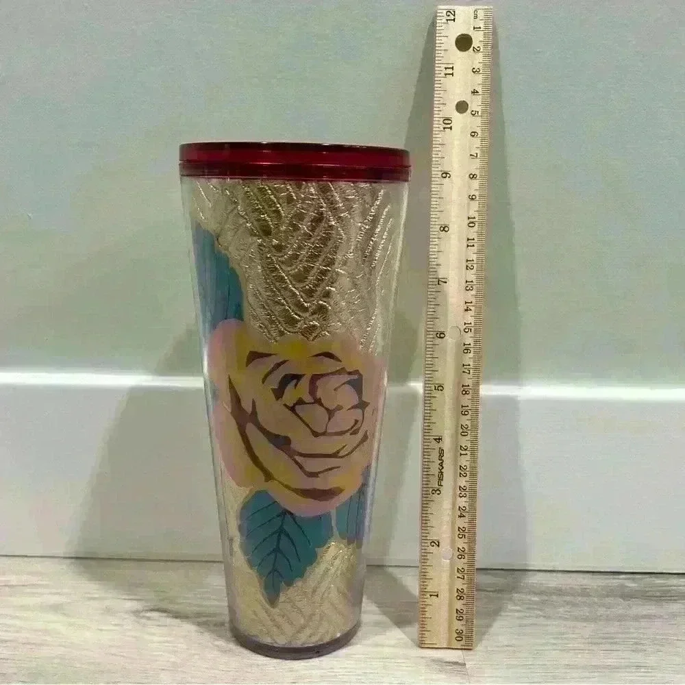 Starbucks Fall 2020 Rose Gold Quilted 24oz Venti Tumbler Cup With Lid